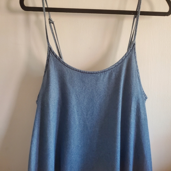 One Teaspoon Pinkie Denim mini Dress ruffle hem Size S Boho grunge Indie Sleeze - Picture 3 of 13